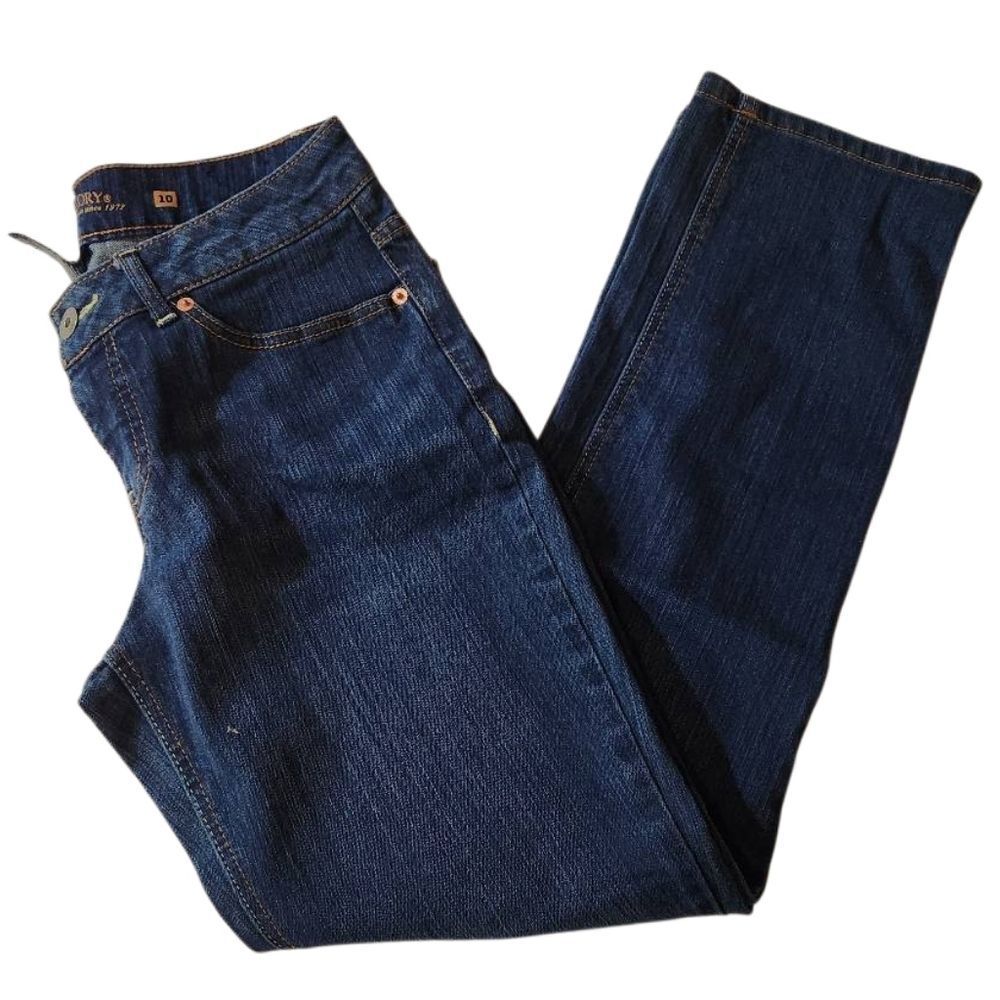 Faded Glory Straight Leg Dark Blue Denim Jeans Size 10 Petite‎